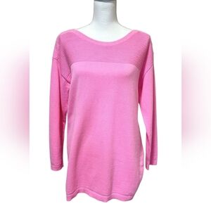 Talbots Pull Over Button Shoulder Pink Sweater